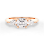 Kristin Asscher Cut Lab Grown Diamond 18Kt Rose Gold Engagement Ring
