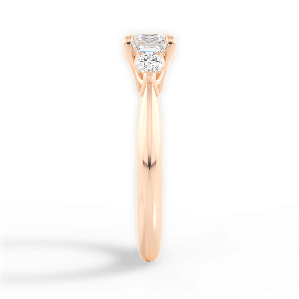 Kristin Asscher Cut Lab Grown Diamond 18Kt Rose Gold Engagement Ring - View 4