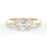 Kristin Asscher Cut Lab Grown Diamond 18Kt Yellow Gold Engagement Ring