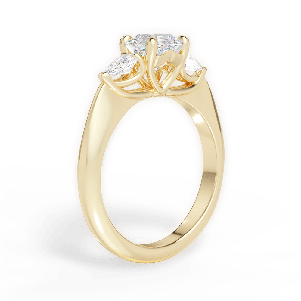 Kristin Asscher Cut Lab Grown Diamond 18Kt Yellow Gold Engagement Ring - View 3