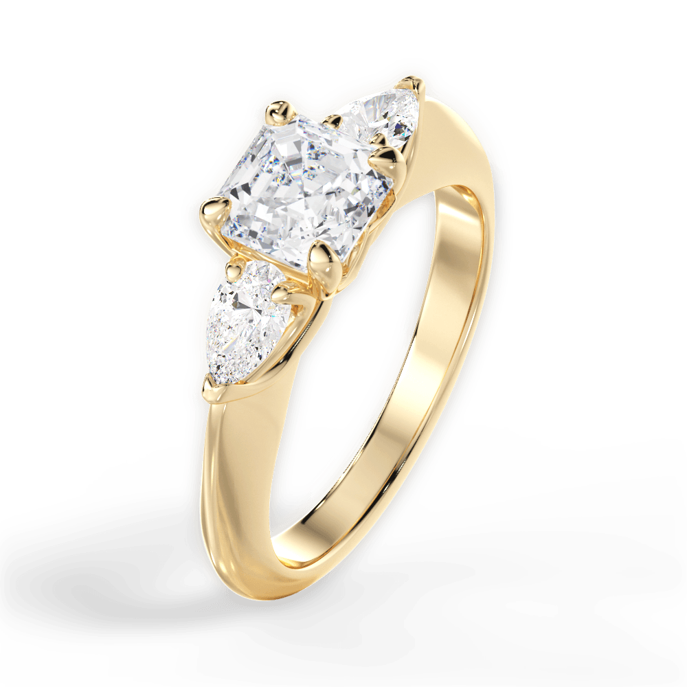 Kristin Asscher Cut Lab Grown Diamond 18Kt Yellow Gold Engagement Ring - View 4