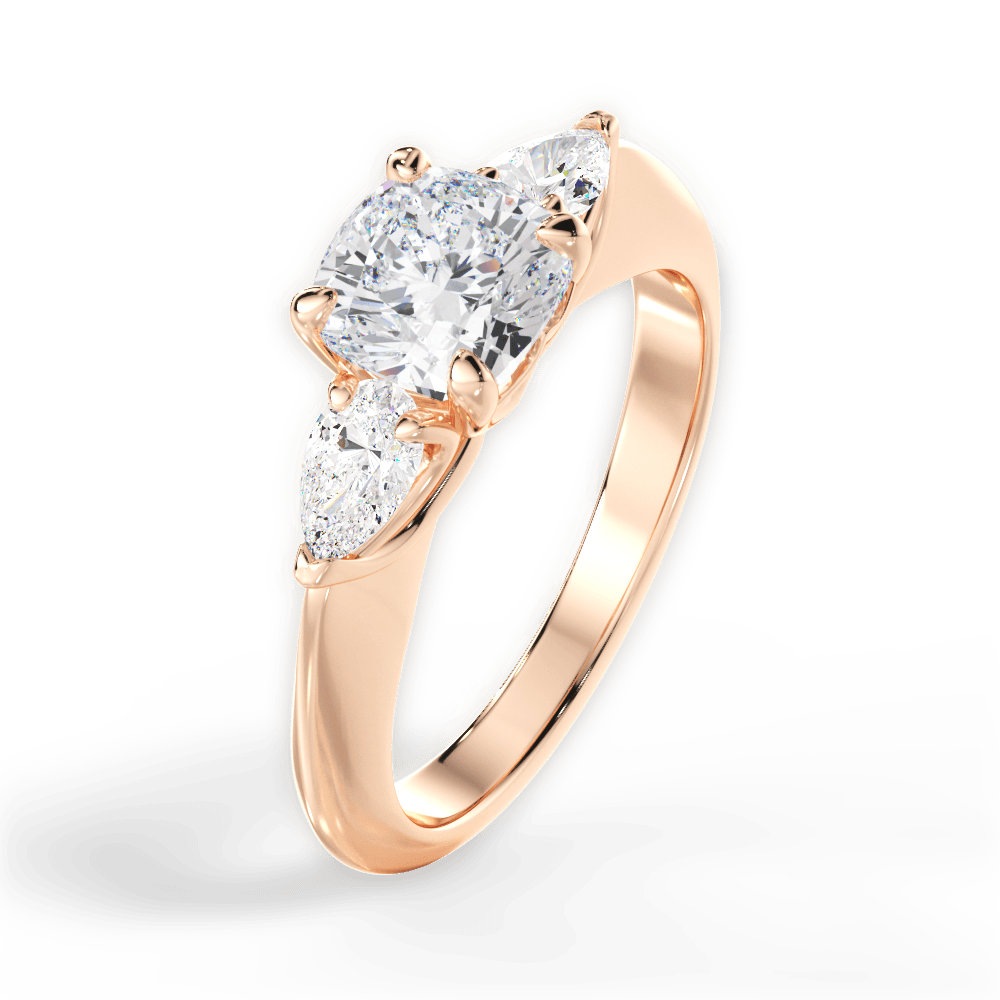 Kristin Cushion Cut Lab Grown Diamond 18Kt Rose Gold Engagement Ring - View 3