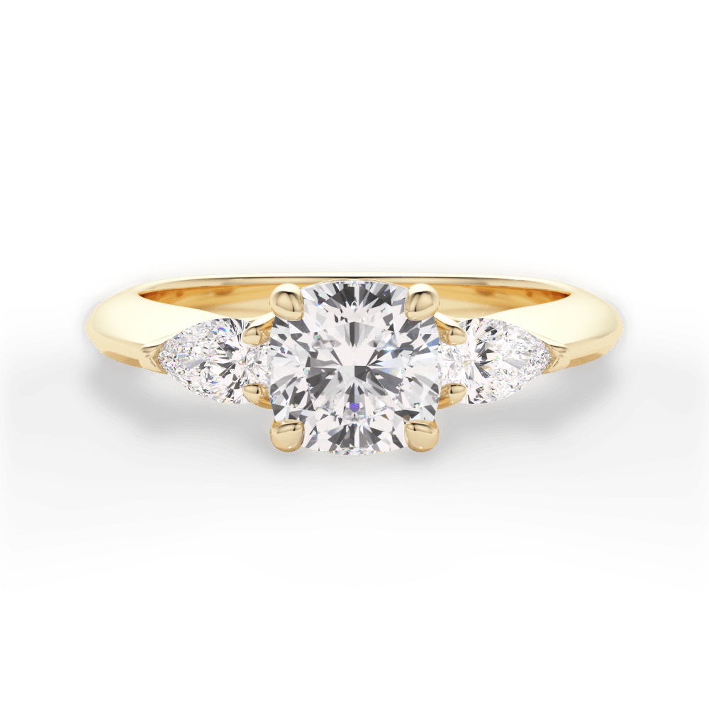 Kristin Cushion Cut Lab Grown Diamond 18Kt Yellow Gold Engagement Ring
