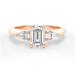 Kristin Emerald Cut Lab Grown Diamond 18Kt Rose Gold Engagement Ring