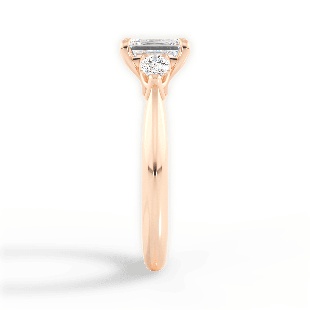 Kristin Emerald Cut Lab Grown Diamond 18Kt Rose Gold Engagement Ring - View 4