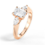 Kristin Emerald Cut Lab Grown Diamond 18Kt Rose Gold Engagement Ring - View 2