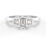 Kristin Emerald Cut Lab Grown Diamond 18Kt White Gold Engagement Ring