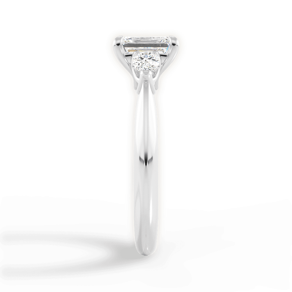 Kristin Emerald Cut Lab Grown Diamond 14Kt White Gold Engagement Ring - View 2