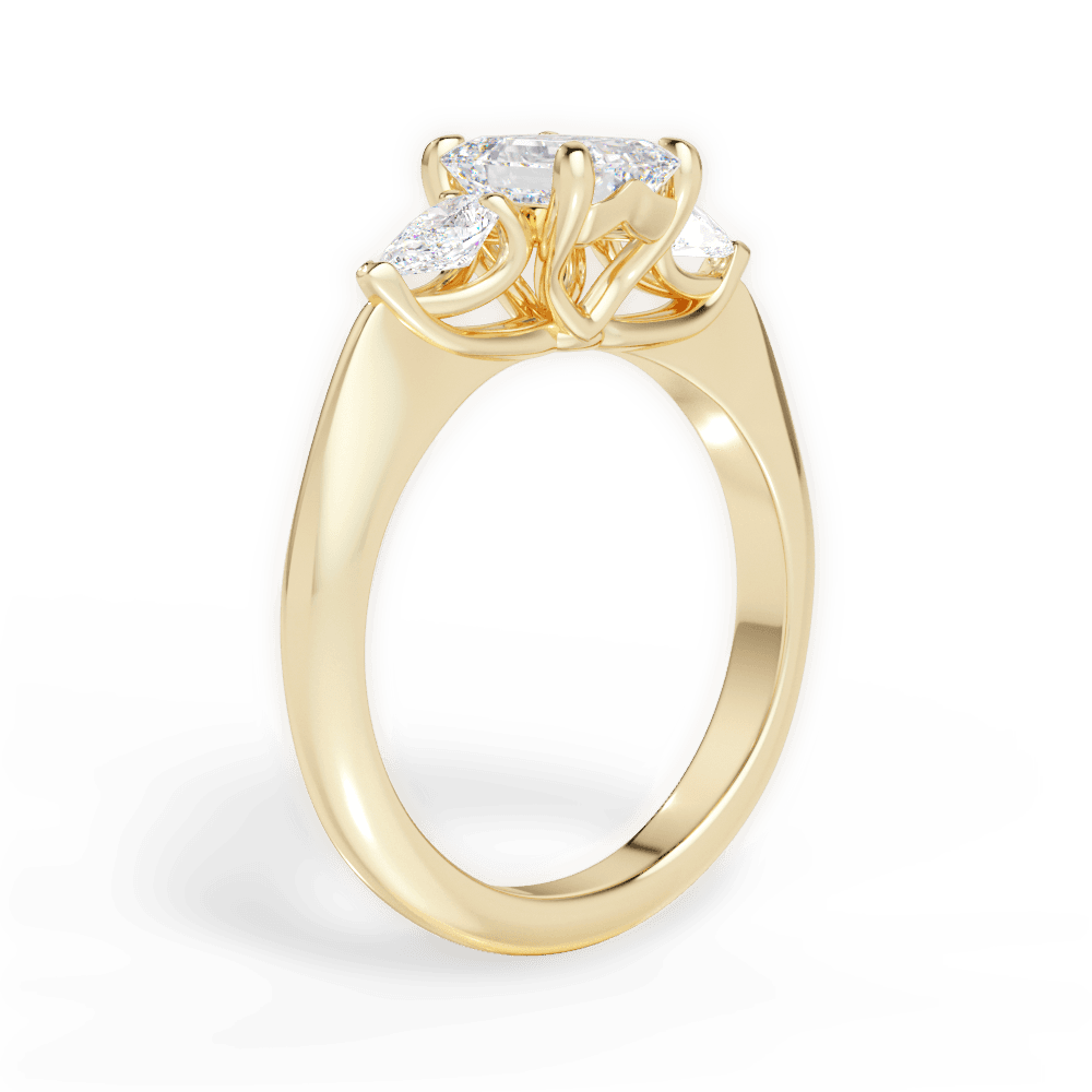 Kristin Emerald Cut Lab Grown Diamond 18Kt Yellow Gold Engagement Ring - View 3