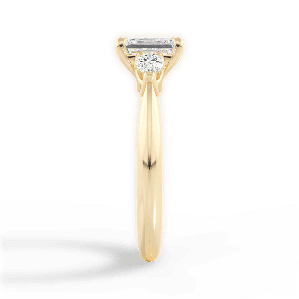 Kristin Emerald Cut Lab Grown Diamond 18Kt Yellow Gold Engagement Ring - View 2