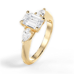Kristin Emerald Cut Lab Grown Diamond 18Kt Yellow Gold Engagement Ring - View 4