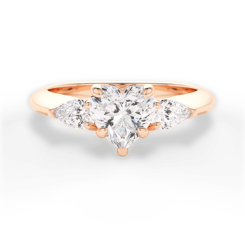 Kristin Heart Cut Lab Grown Diamond 18Kt Rose Gold Engagement Ring