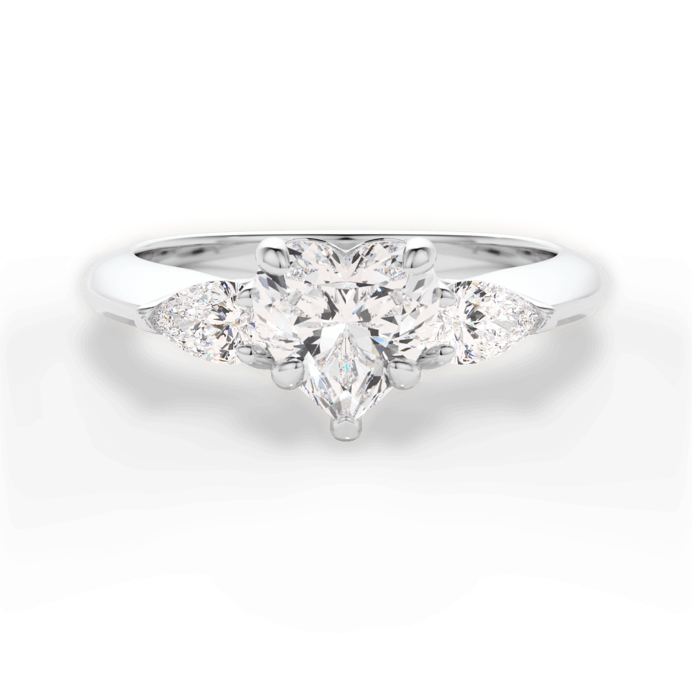 Kristin Heart Cut Lab Grown Diamond 18Kt White Gold Engagement Ring