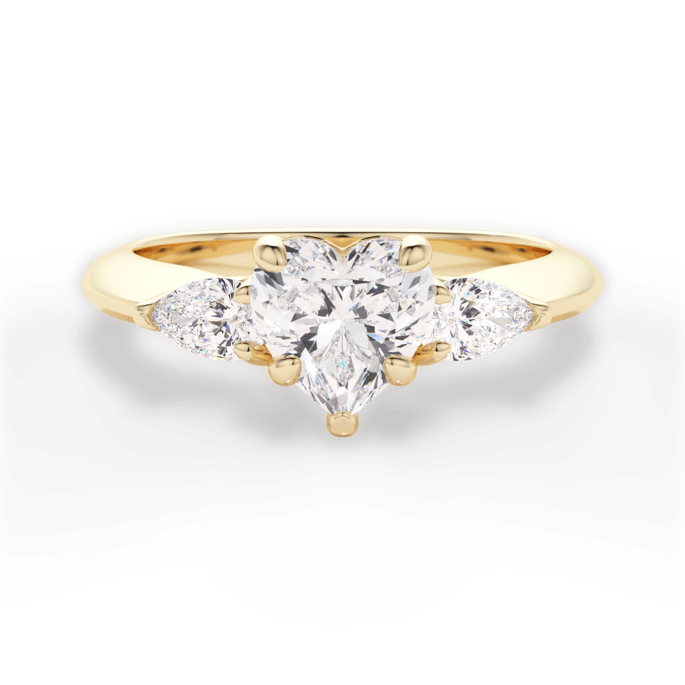 Kristin Heart Cut Lab Grown Diamond 18Kt Yellow Gold Engagement Ring