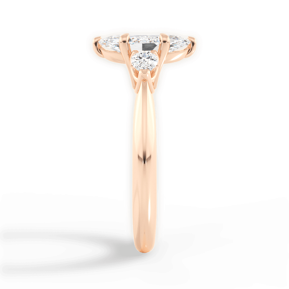 Kristin Marquise Cut Lab Grown Diamond 18Kt Rose Gold Engagement Ring - View 2