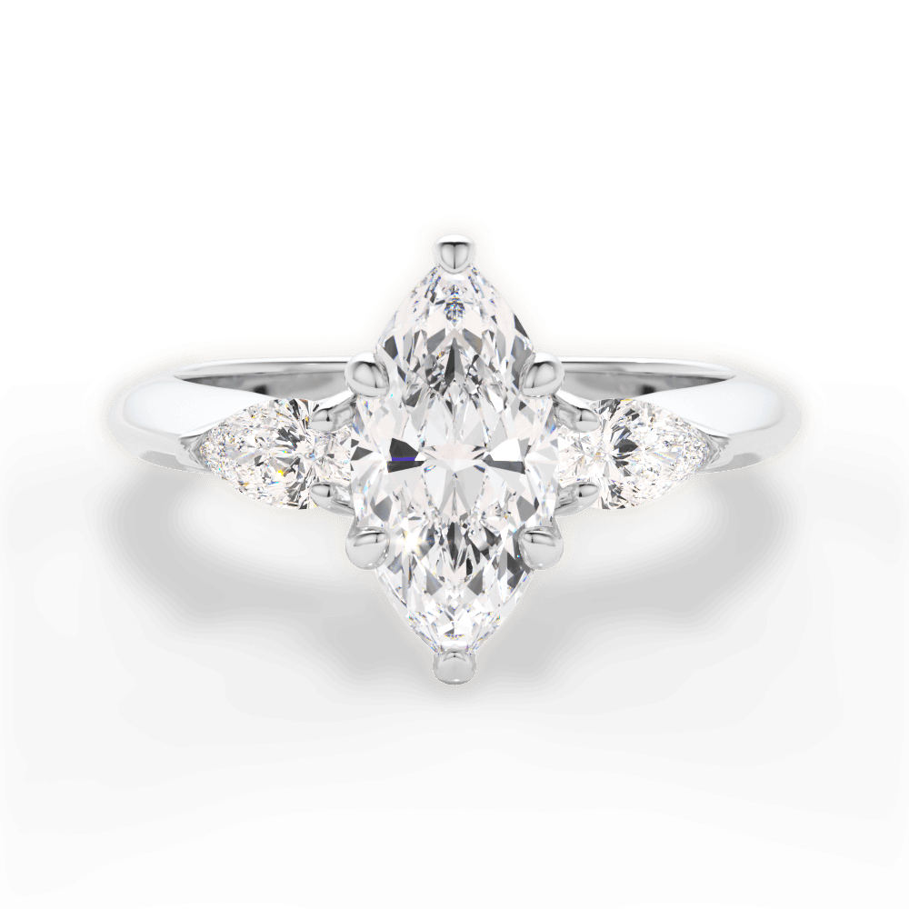 Kristin Marquise Cut Lab Grown Diamond Platinum Engagement Ring