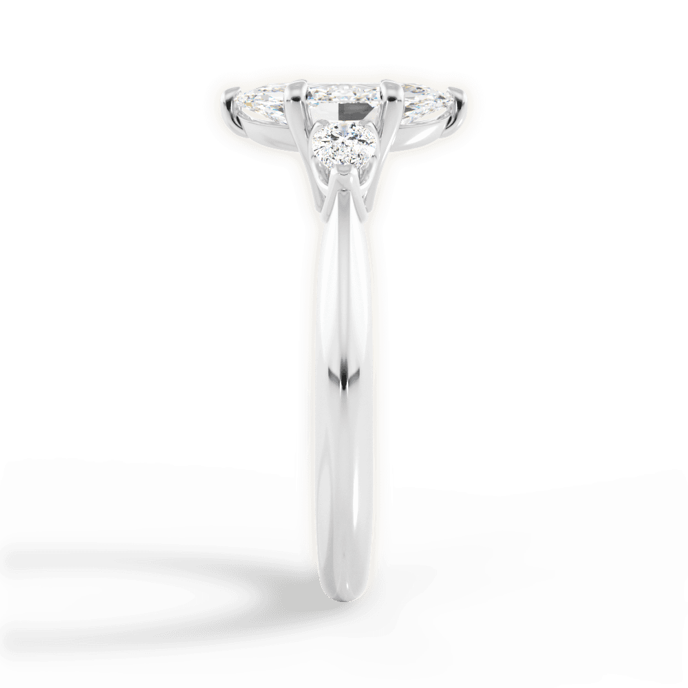 Kristin Marquise Cut Lab Grown Diamond Platinum Engagement Ring - View 2