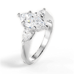 Kristin Marquise Cut Lab Grown Diamond 14Kt White Gold Engagement Ring - View 4