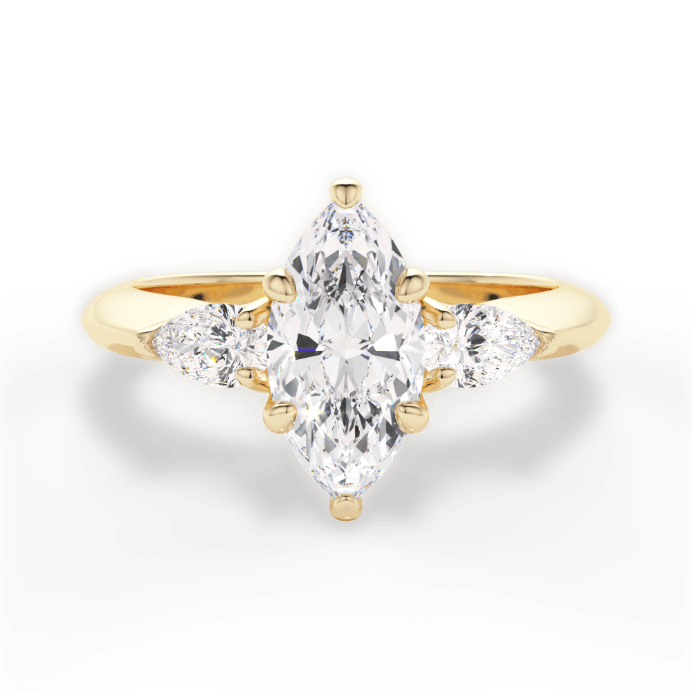 Kristin Marquise Cut Lab Grown Diamond 18Kt Yellow Gold Engagement Ring