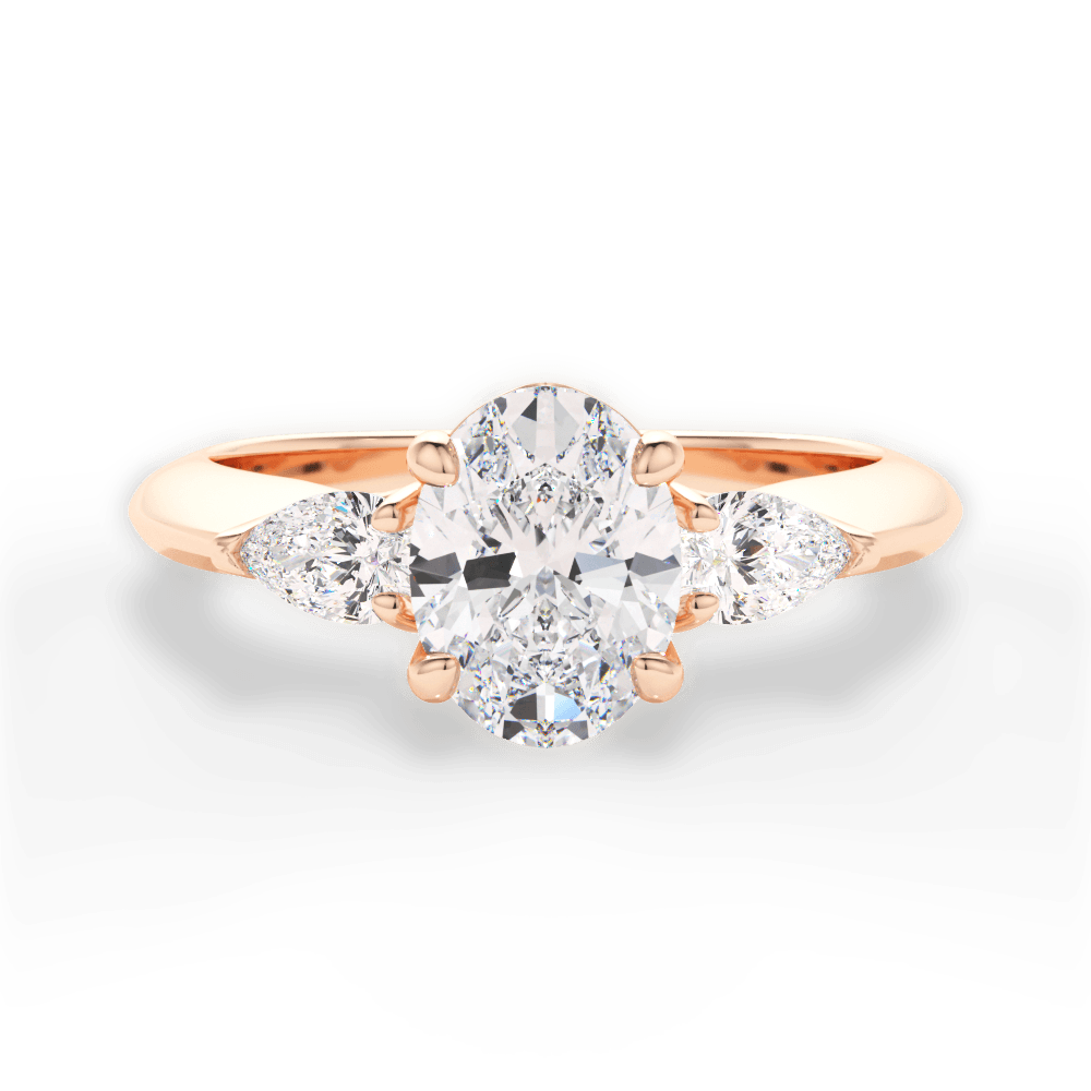 Kristin Oval Cut Lab Grown Diamond 18Kt Rose Gold Engagement Ring