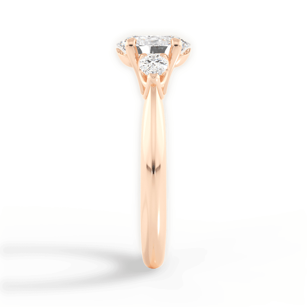 Kristin Oval Cut Lab Grown Diamond 18Kt Rose Gold Engagement Ring - View 3