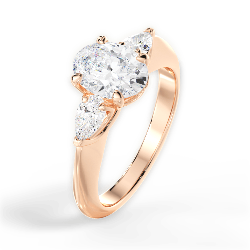 Kristin Oval Cut Lab Grown Diamond 18Kt Rose Gold Engagement Ring - View 2