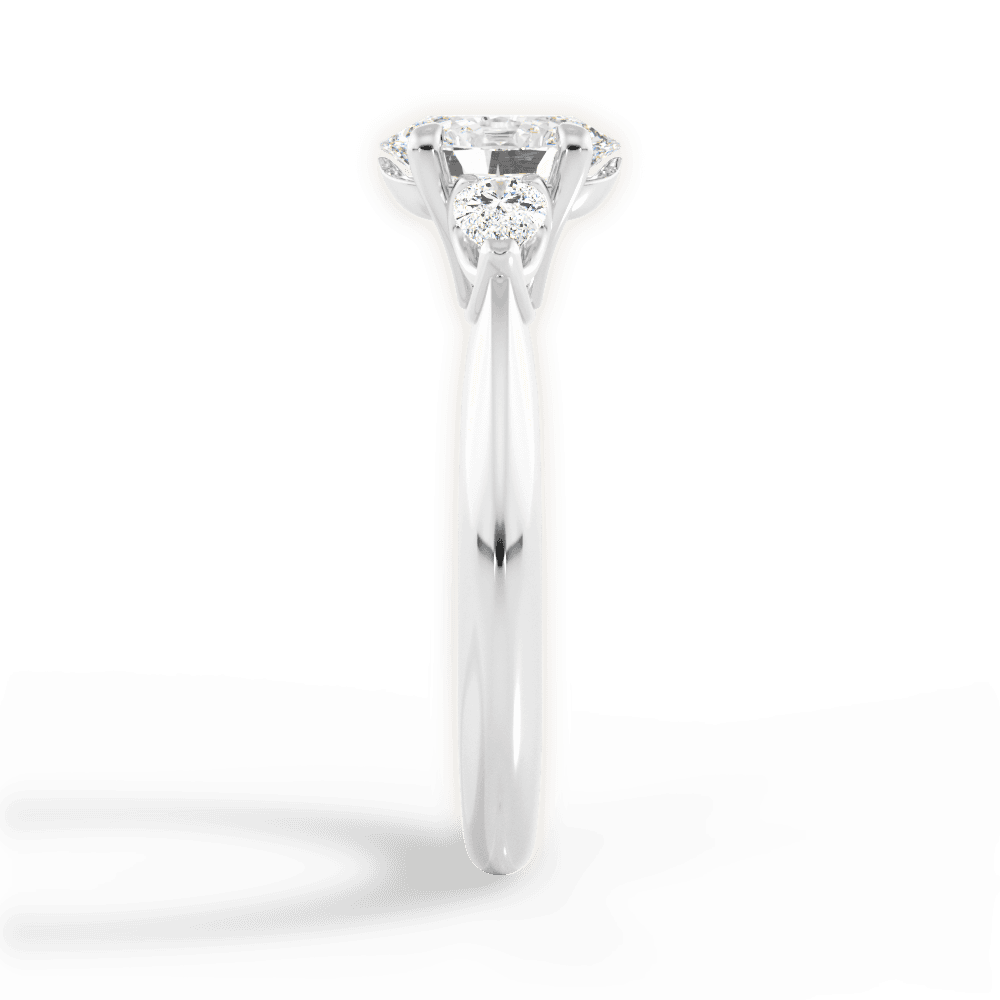 Kristin Oval Cut Lab Grown Diamond 18Kt White Gold Engagement Ring - View 2