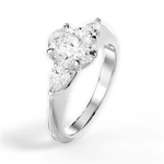 Kristin Oval Cut Lab Grown Diamond 14Kt White Gold Engagement Ring - View 3
