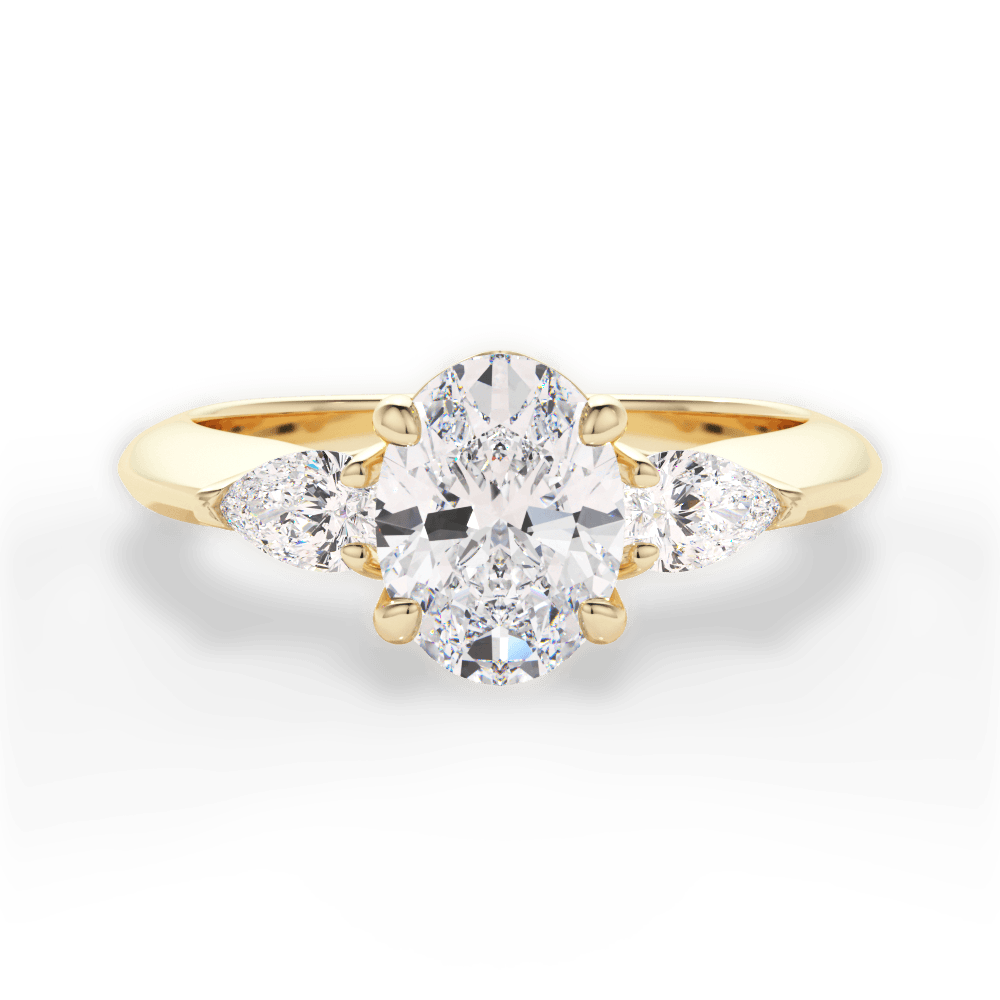 Kristin Oval Cut Lab Grown Diamond 18Kt Yellow Gold Engagement Ring