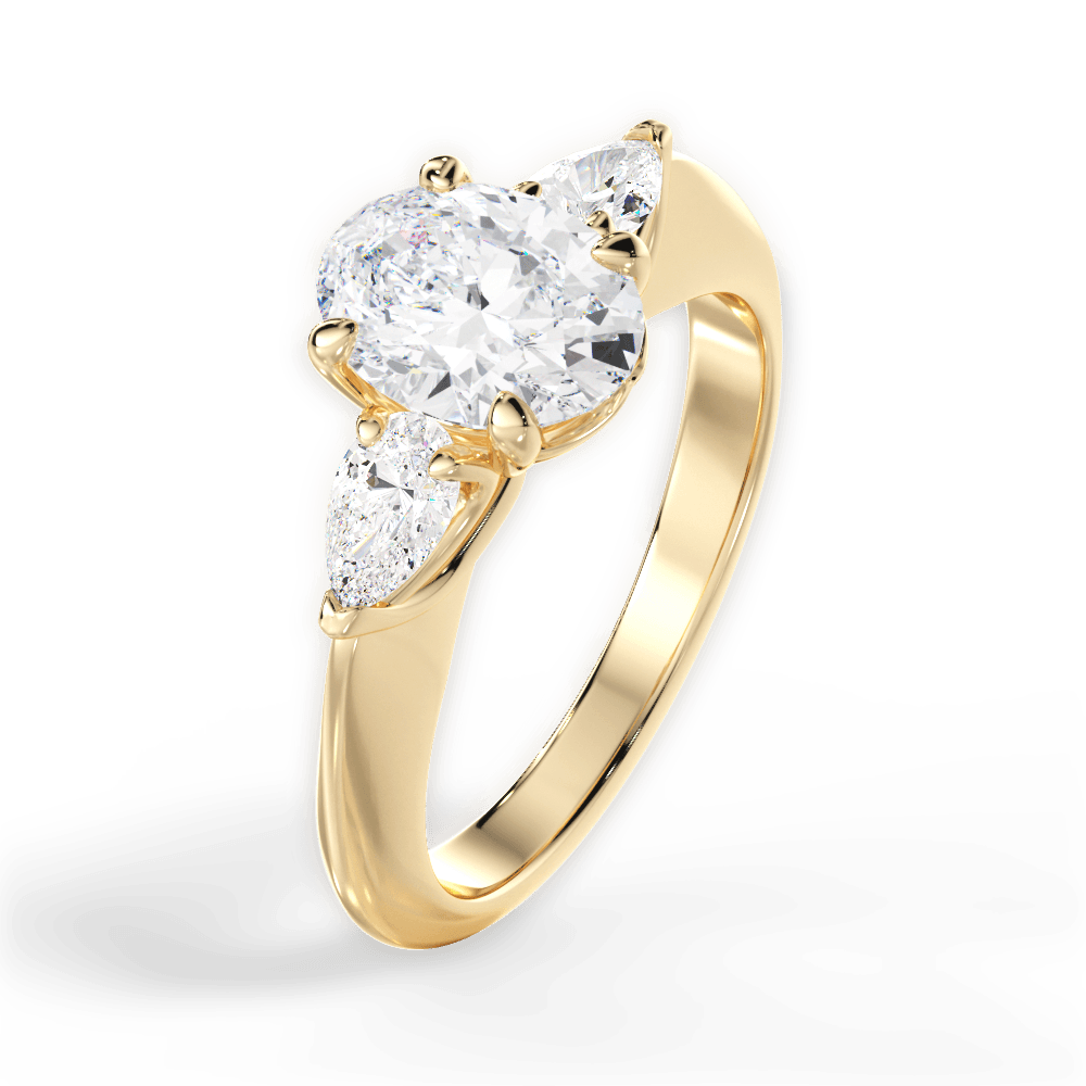 Kristin Oval Cut Lab Grown Diamond 18Kt Yellow Gold Engagement Ring - View 3
