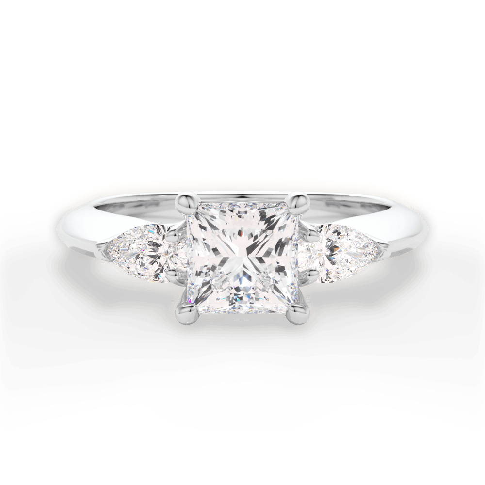 Kristin Princess Cut Lab Grown Diamond Platinum Engagement Ring