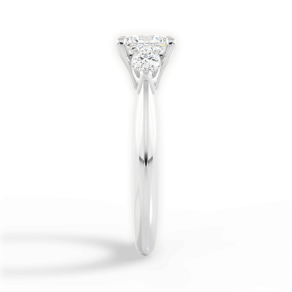 Kristin Princess Cut Lab Grown Diamond 18Kt White Gold Engagement Ring - View 4