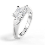 Kristin Princess Cut Lab Grown Diamond Platinum Engagement Ring - View 3
