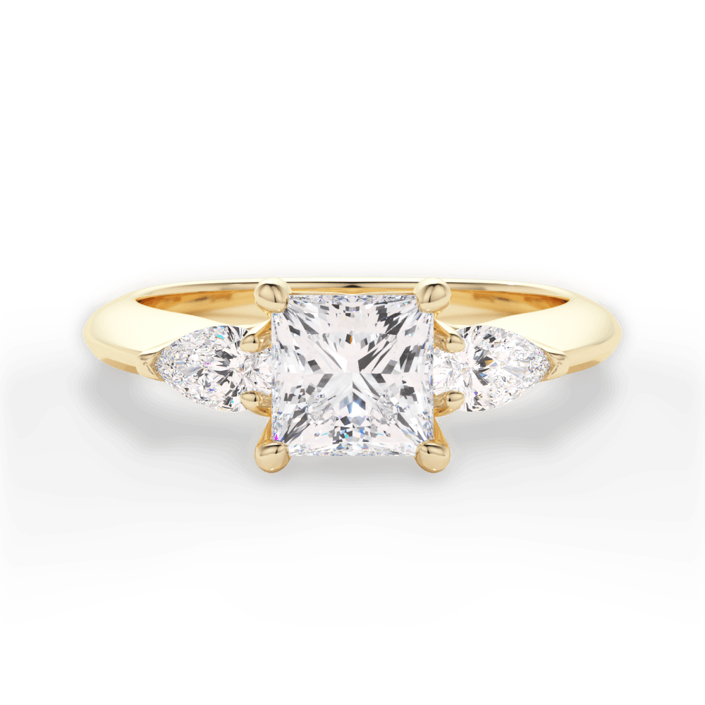 Kristin Princess Cut Lab Grown Diamond 18Kt Yellow Gold Engagement Ring