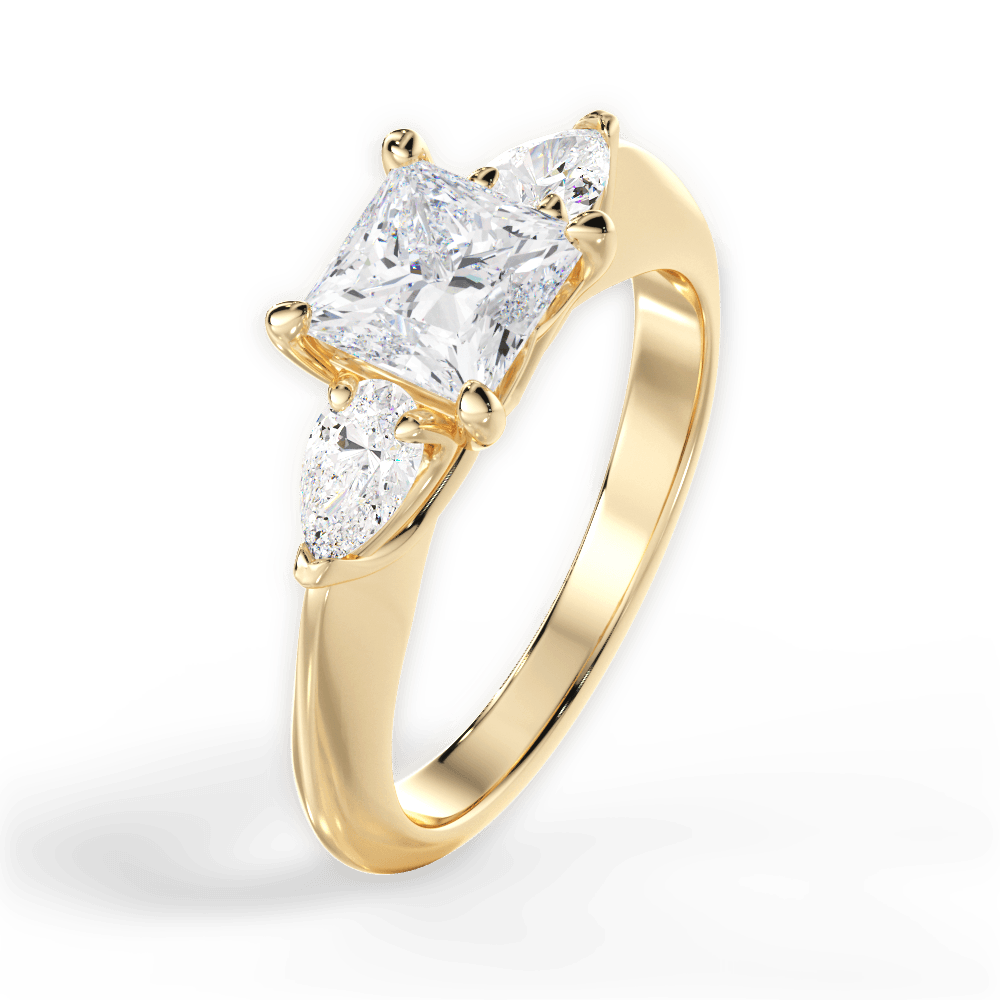 Kristin Princess Cut Lab Grown Diamond 18Kt Yellow Gold Engagement Ring - View 3