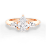Kristin Pear Cut Lab Grown Diamond 18Kt Rose Gold Engagement Ring