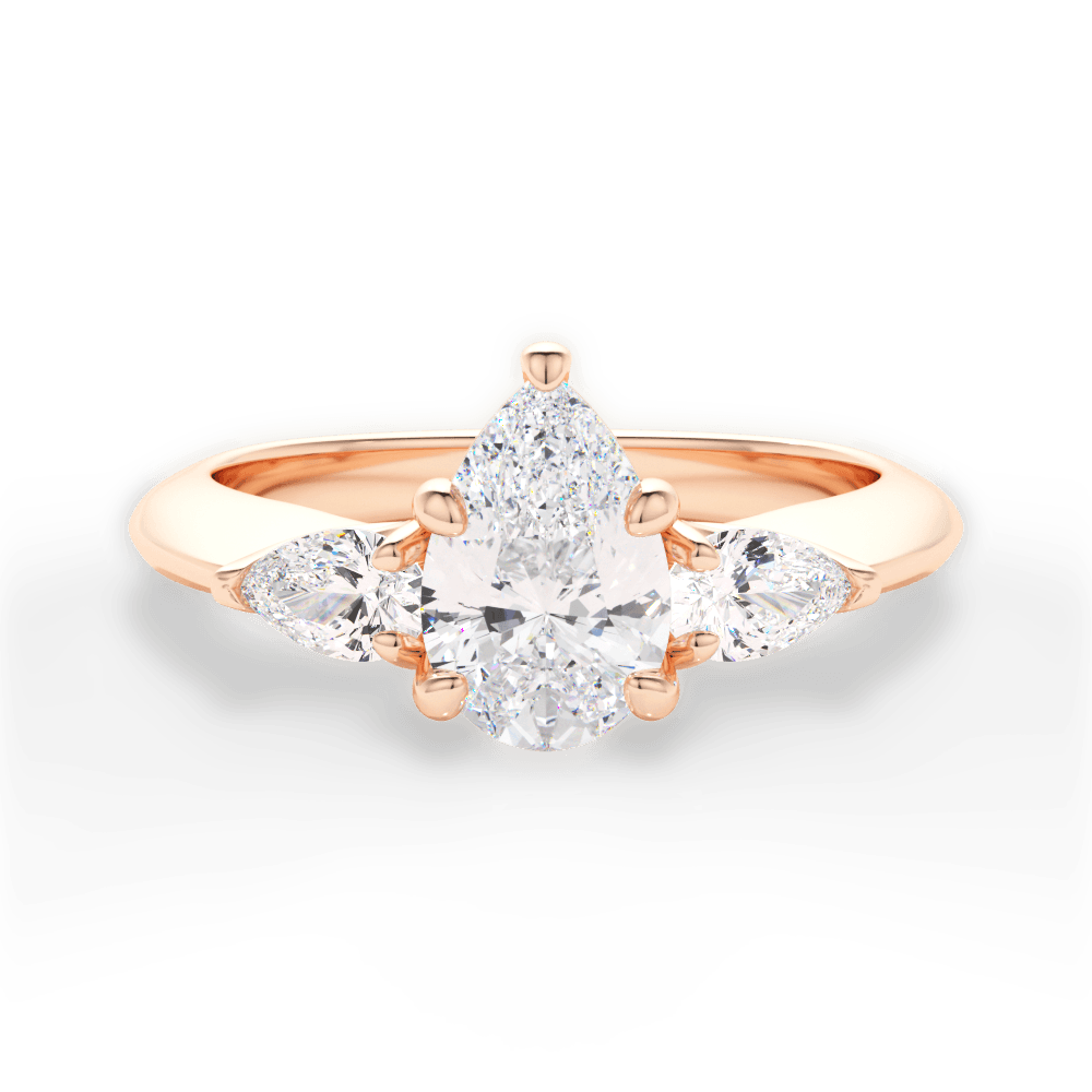 Kristin Pear Cut Lab Grown Diamond 18Kt Rose Gold Engagement Ring