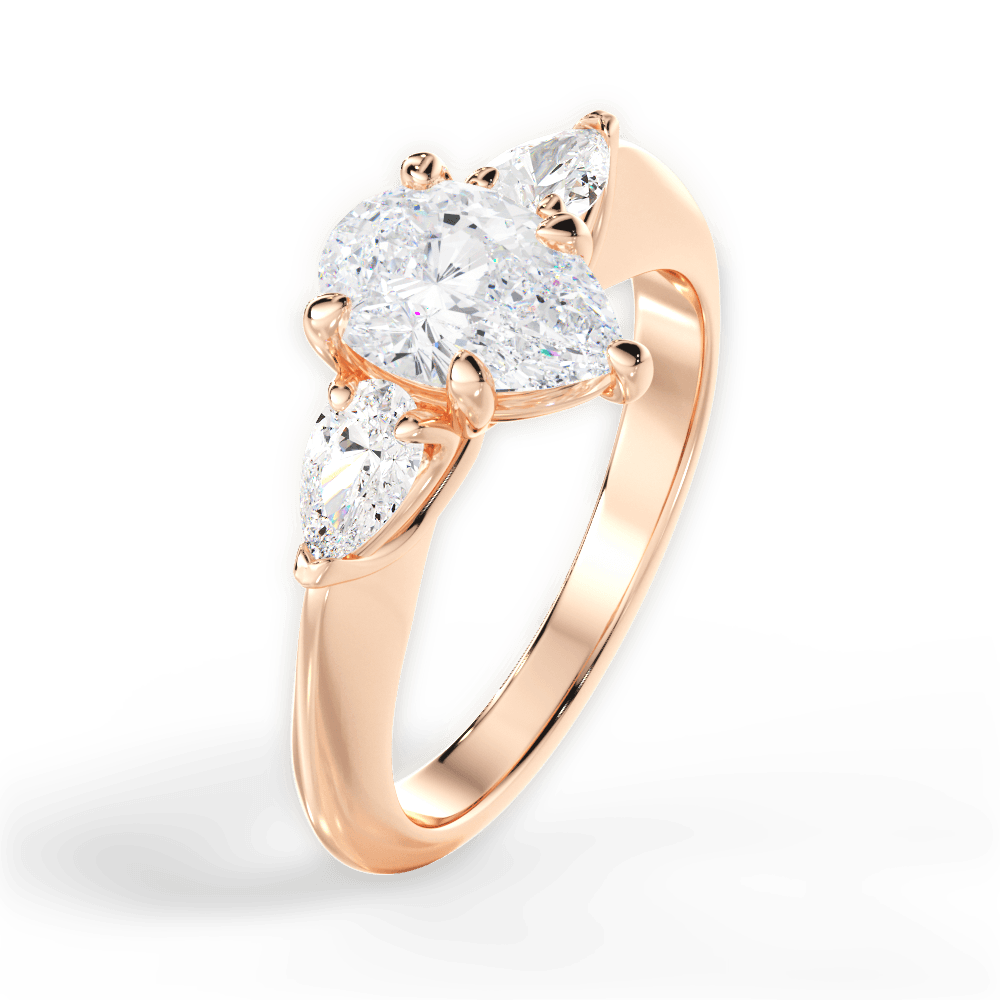Kristin Pear Cut Lab Grown Diamond 18Kt Rose Gold Engagement Ring - View 3