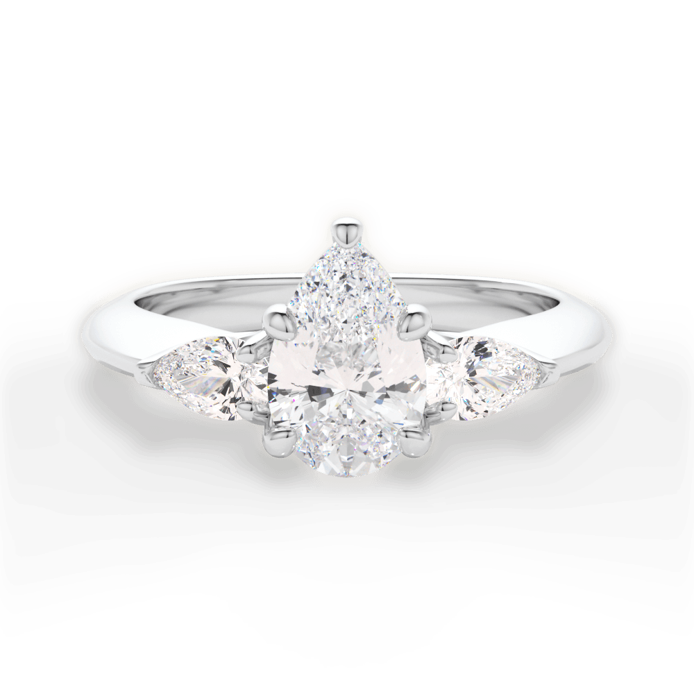 Kristin Pear Cut Lab Grown Diamond 14Kt White Gold Engagement Ring