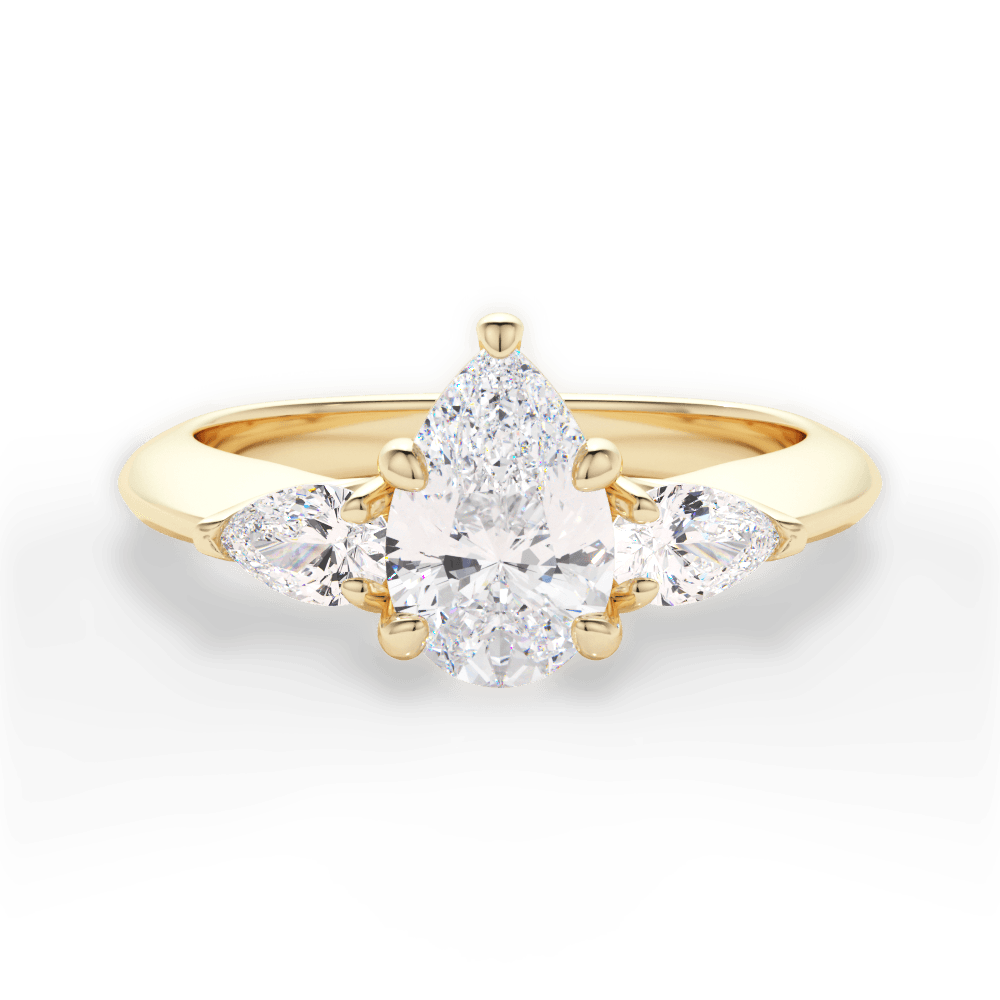 Kristin Pear Cut Lab Grown Diamond 18Kt Yellow Gold Engagement Ring