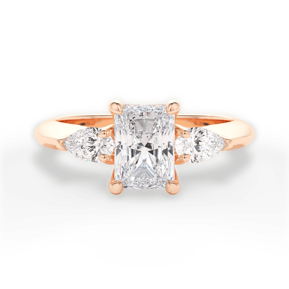 Kristin Radiant Cut Lab Grown Diamond 18Kt Rose Gold Engagement Ring