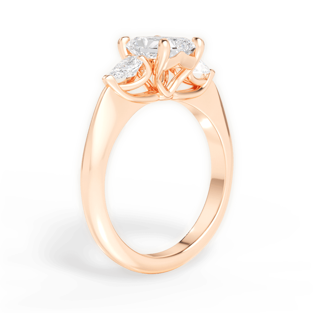 Kristin Radiant Cut Lab Grown Diamond 18Kt Rose Gold Engagement Ring - View 2