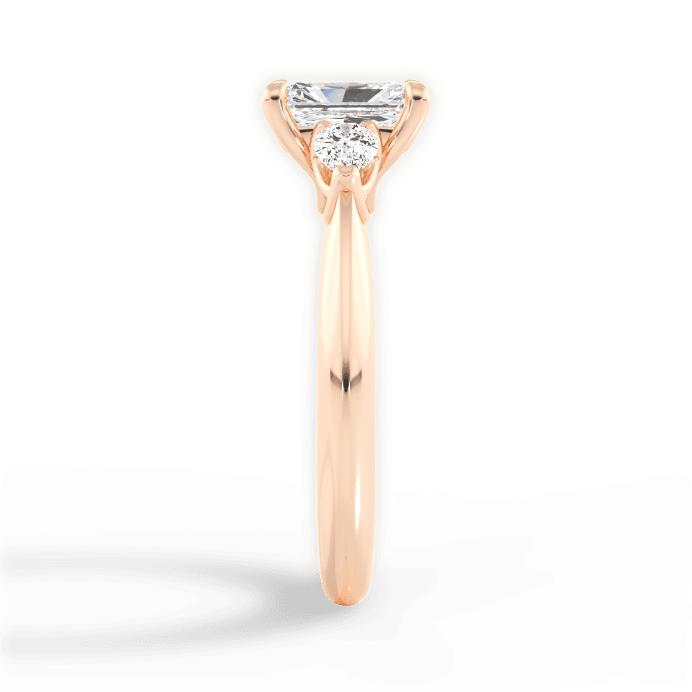 Kristin Radiant Cut Lab Grown Diamond 18Kt Rose Gold Engagement Ring - View 3