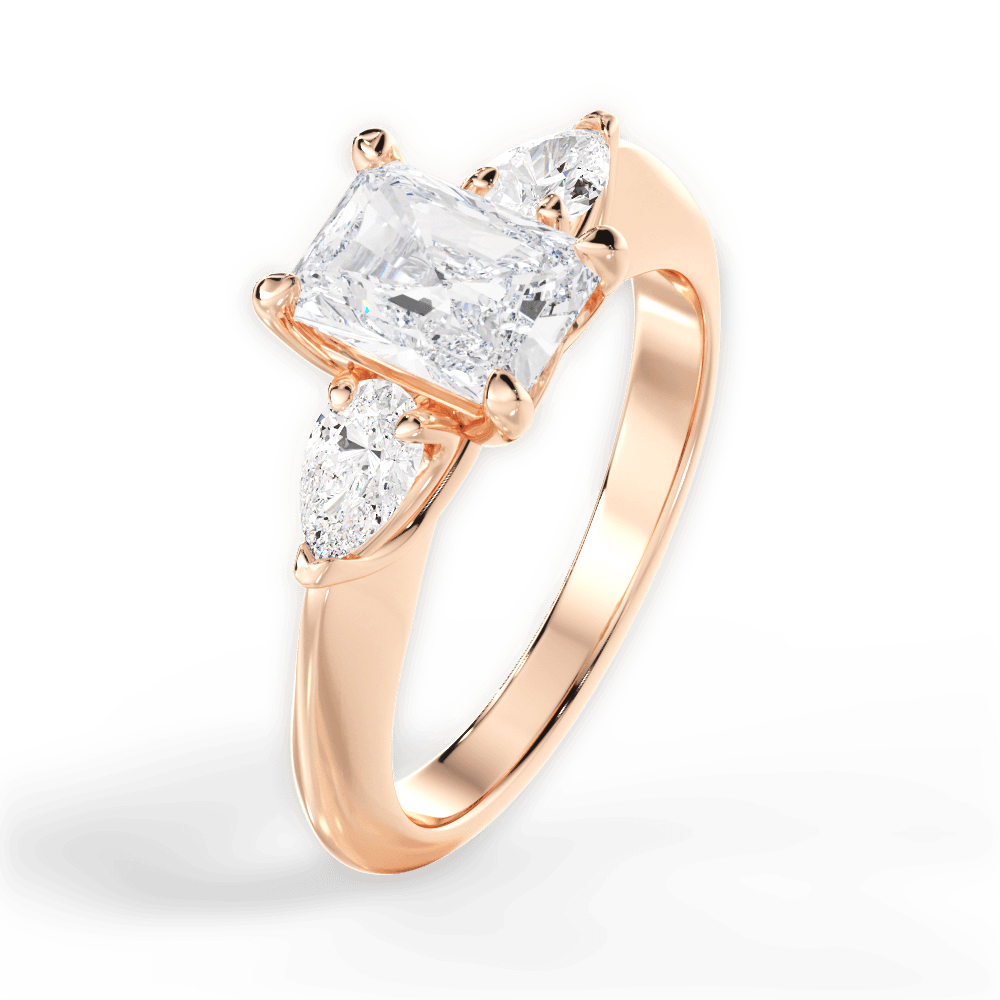 Kristin Radiant Cut Lab Grown Diamond 18Kt Rose Gold Engagement Ring - View 4