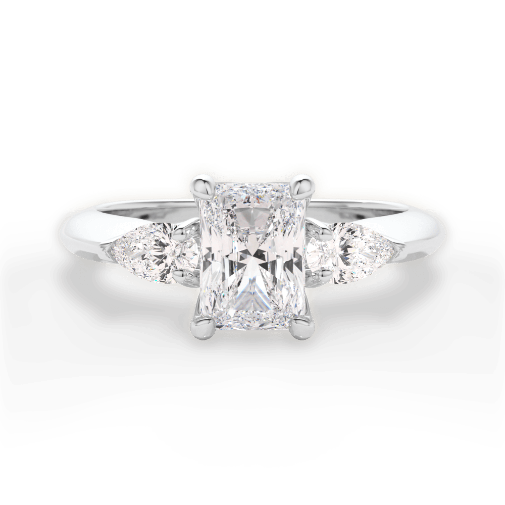 Kristin Radiant Cut Lab Grown Diamond 14Kt White Gold Engagement Ring