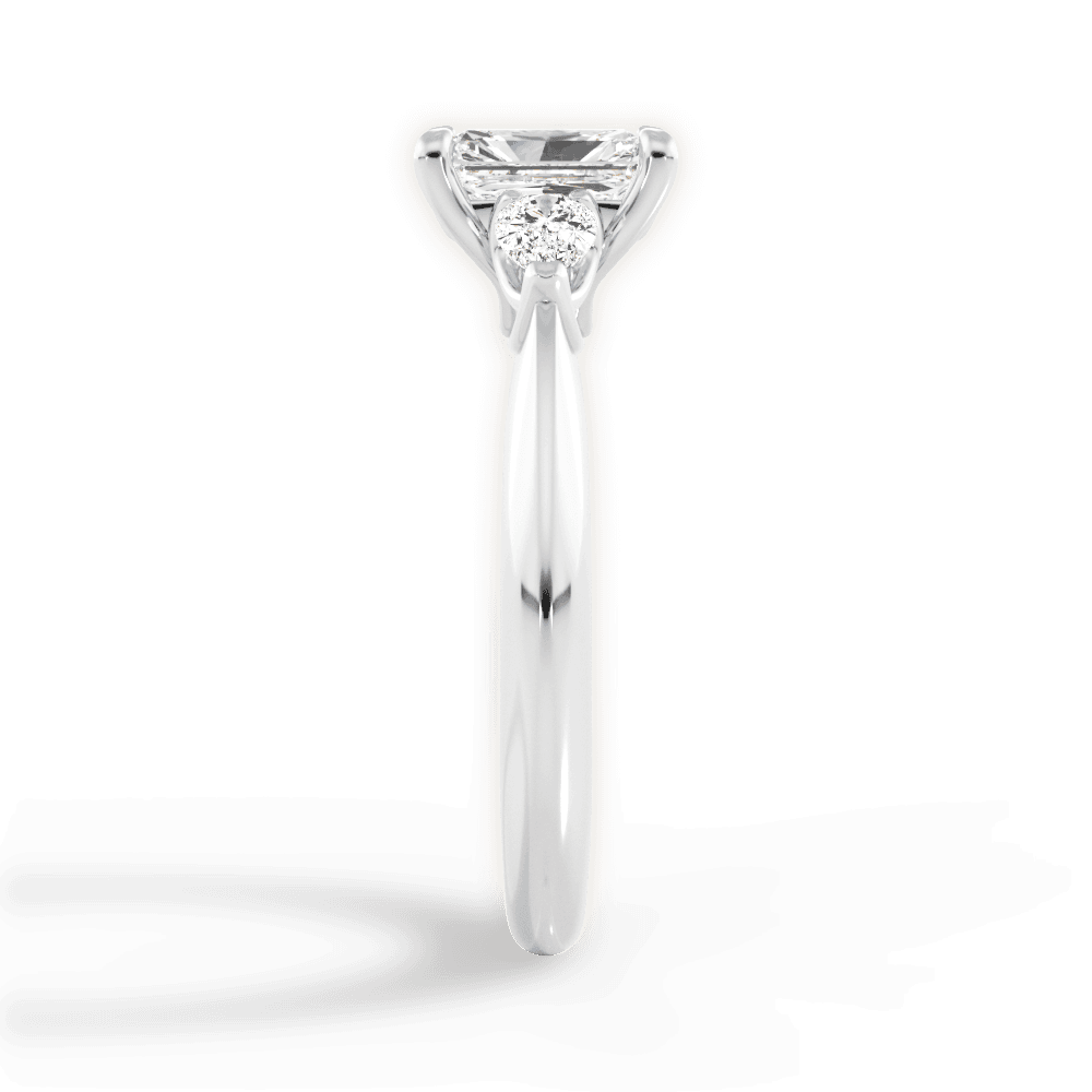 Kristin Radiant Cut Lab Grown Diamond 18Kt White Gold Engagement Ring - View 3