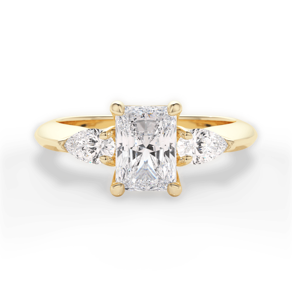 Kristin Radiant Cut Lab Grown Diamond 18Kt Yellow Gold Engagement Ring