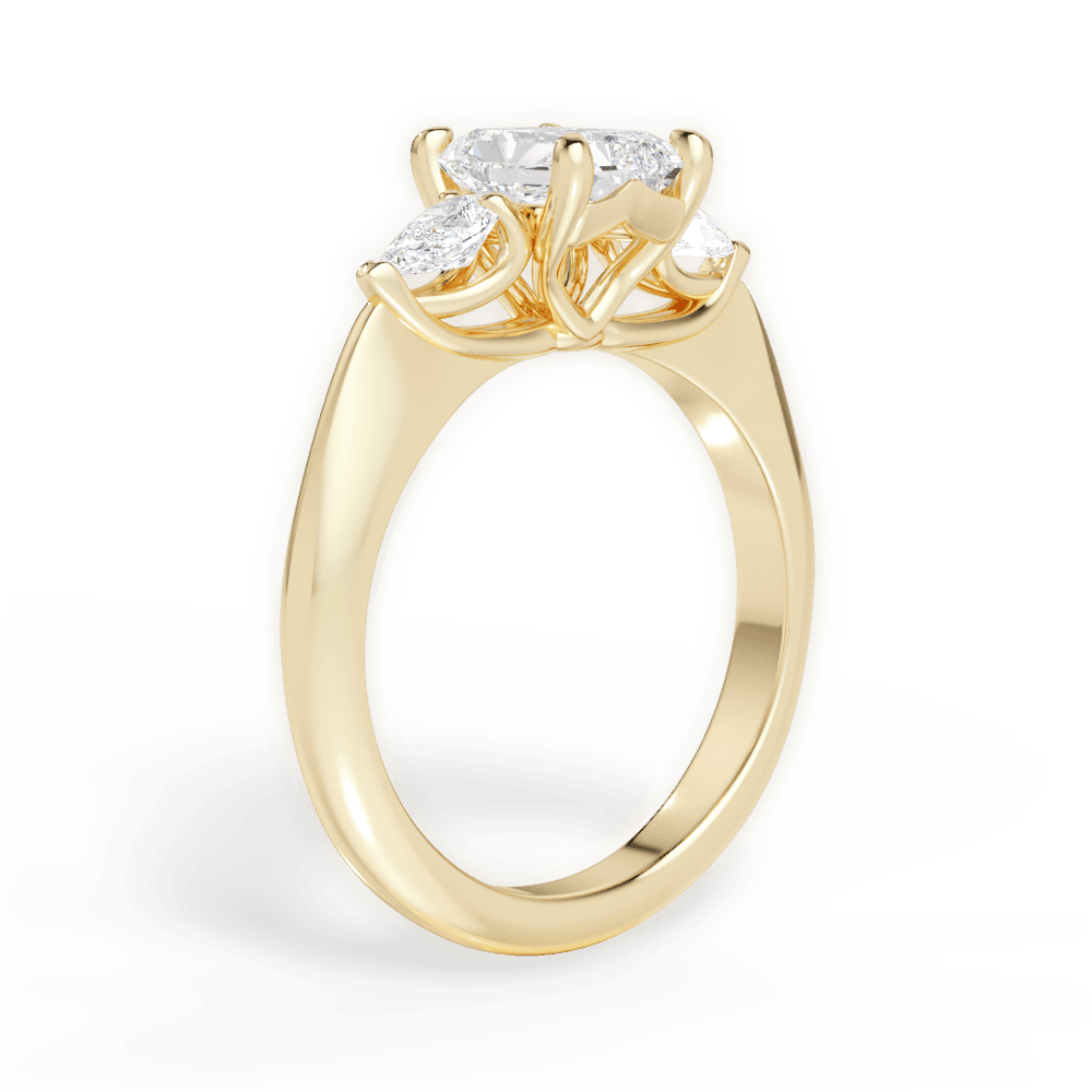 Kristin Radiant Cut Lab Grown Diamond 18Kt Yellow Gold Engagement Ring - View 3
