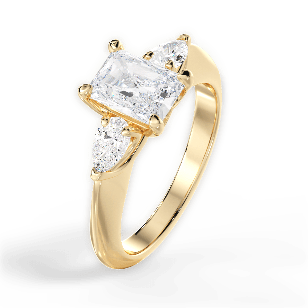 Kristin Radiant Cut Lab Grown Diamond 18Kt Yellow Gold Engagement Ring - View 4