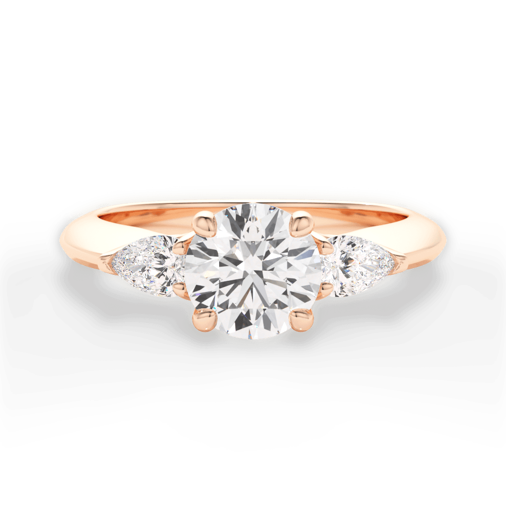 Kristin Round Cut Lab Grown Diamond 18Kt Rose Gold Engagement Ring